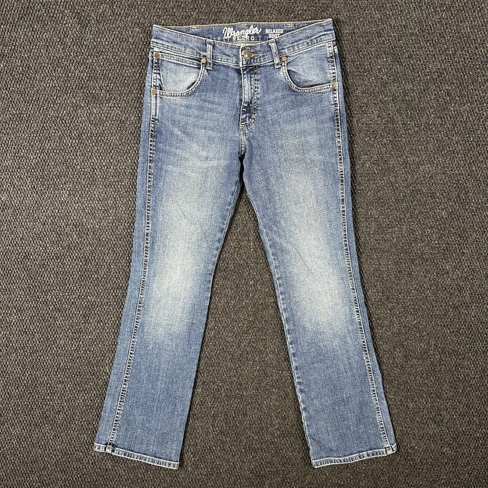 Wrangler Retro Jeans Mens 29x30 Relaxed Boot Medium Wash Denim Western Cowboy